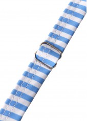 One Shoulder Ruffle Light Blue One Piece Swimdress