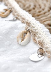 High Waisted White Tie Bikini Set