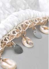 High Waisted White Tie Bikini Set