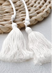 High Waisted White Tie Bikini Set