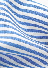 Striped Blue Short Sleeve Square Neck T Shirt