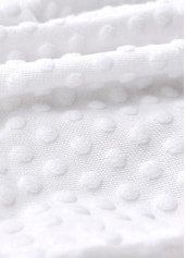 High Waisted White V-Neck Tankini Set