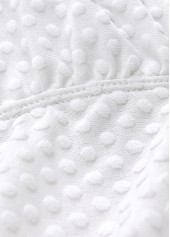 High Waisted White V-Neck Tankini Set