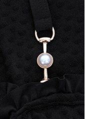 Mid Waisted Black Frill Bikini Set