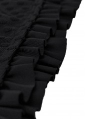 Mid Waisted Black Frill Bikini Set