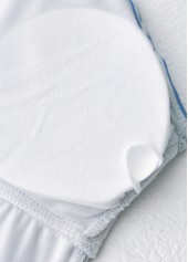 Mid Waisted Striped Light Blue Tankini Set