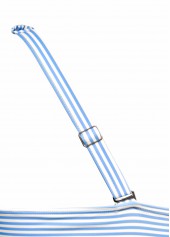 Mid Waisted Striped Light Blue Tankini Set