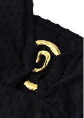 Mid Waisted Leopard Black Tankini Set