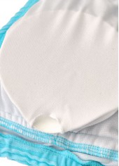 Mid Waisted Cyan Patchwork Bikini Set