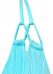 Mid Waisted Cyan Patchwork Bikini Set