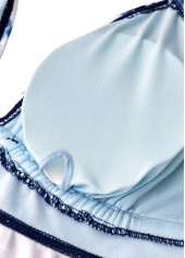 Mid Waisted Tie Dye Print Navy Tankini Set