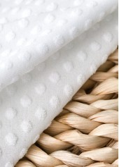 Mid Waisted White V-Neck Bikini Set