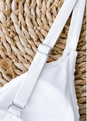 White Ruched Detail One Piece Swimwear