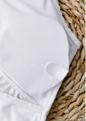 White Ruched Detail One Piece Swimwear