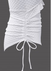 White Ruched Detail One Piece Swimwear