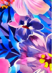 Mid Waisted Floral Print Purple Tankini Set