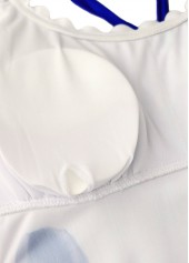 Mid Waisted Floral Print Royal Blue Tankini Set