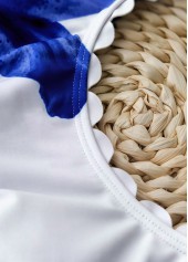 Mid Waisted Floral Print Royal Blue Tankini Set