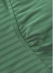 Mid Waisted Tropical Plants Print Sage Green Tankini Set