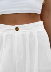 White Button Fly High Waisted Pants
