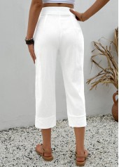 White Button Fly High Waisted Pants