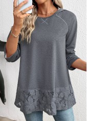 Tummy Coverage Dark Grey Marl Long Sleeve Hoodie