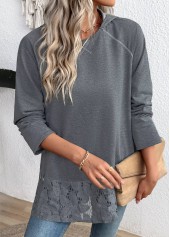 Tummy Coverage Dark Grey Marl Long Sleeve Hoodie