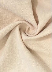 Pocket Beige Wide Leg Elastic Waist High Waisted Pants