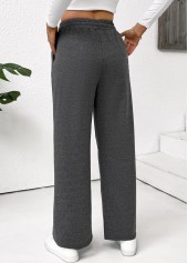 Pocket Dark Grey Marl Straight Leg Elastic Waist Pants