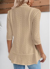 Open Front 3/4 Sleeve Light Cardigan