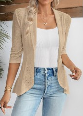 Open Front 3/4 Sleeve Light Cardigan