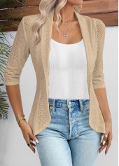 Open Front 3/4 Sleeve Light Cardigan