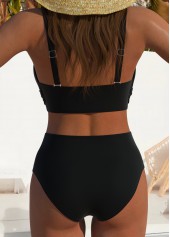 High Waisted Ombre Cyan Bikini Set