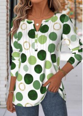 Polka Dot Multi Color Long Sleeve T Shirt
