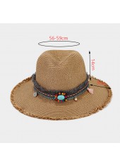 Light Camel Wide Brim Straw Hat