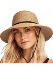 Light Camel Foldable Straw Visor Hat