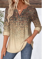 Tribal Print Light Coffee Shirt