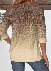 Tribal Print Light Coffee Shirt