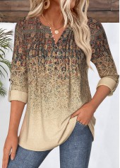 Tribal Print Light Coffee Shirt