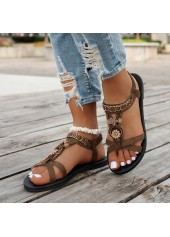 Dark Coffee Color Peep Toe Falt