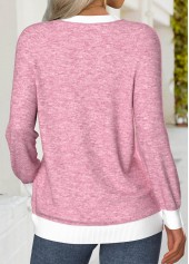 Tummy Coverage Multi Color Long Sleeve Round Neck Sweatshirt