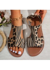 Dark Coffee Leopard Round Toe Falt