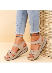 Light Camel Faux Leather Peep Toe Falt