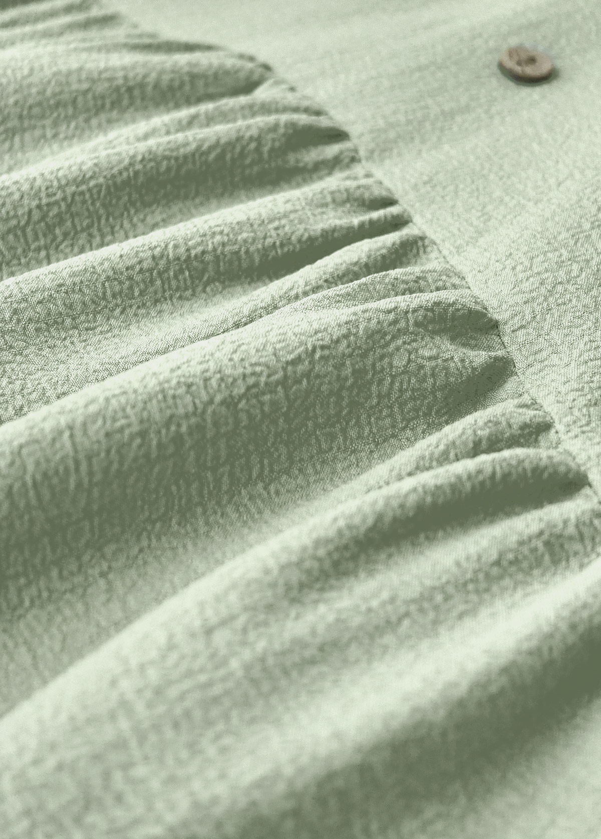 Button Sage Green A Line Half Sleeve Dress