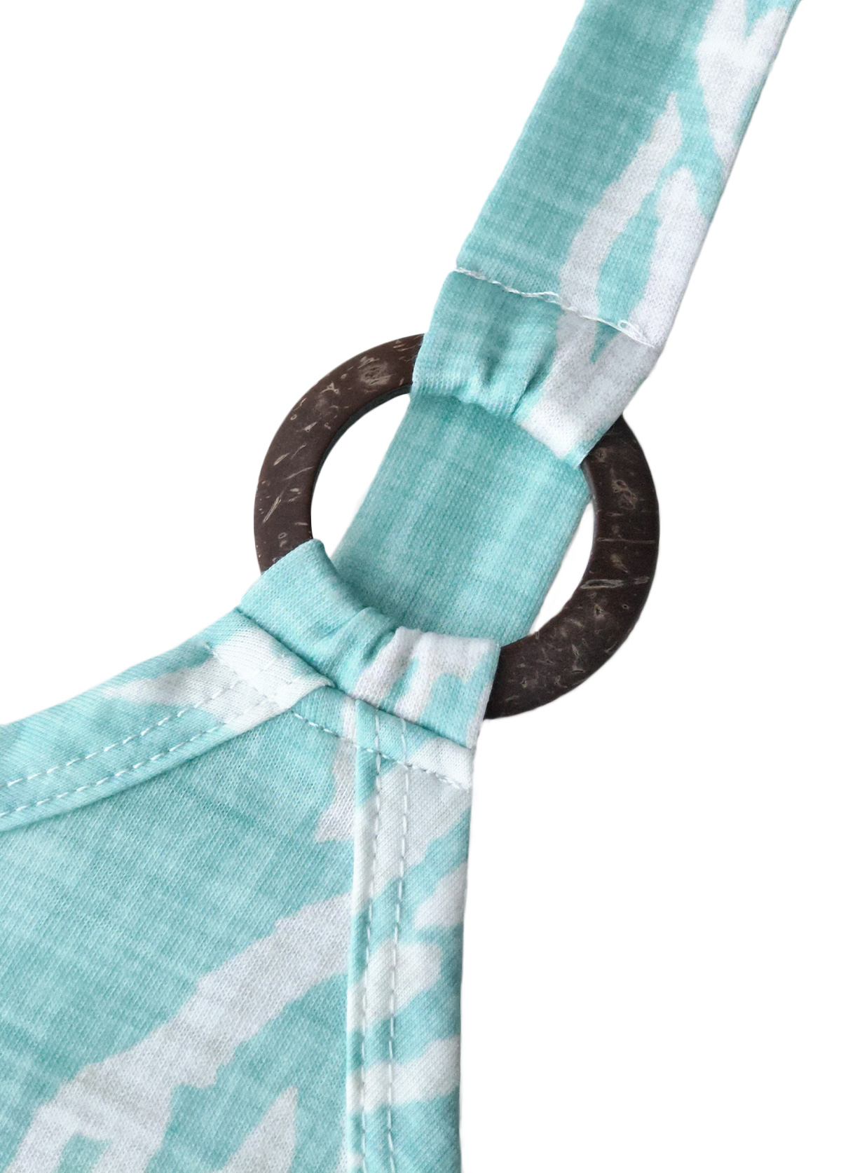 Marine Life Print Tummy Coverage Mint Green Strappy Dress