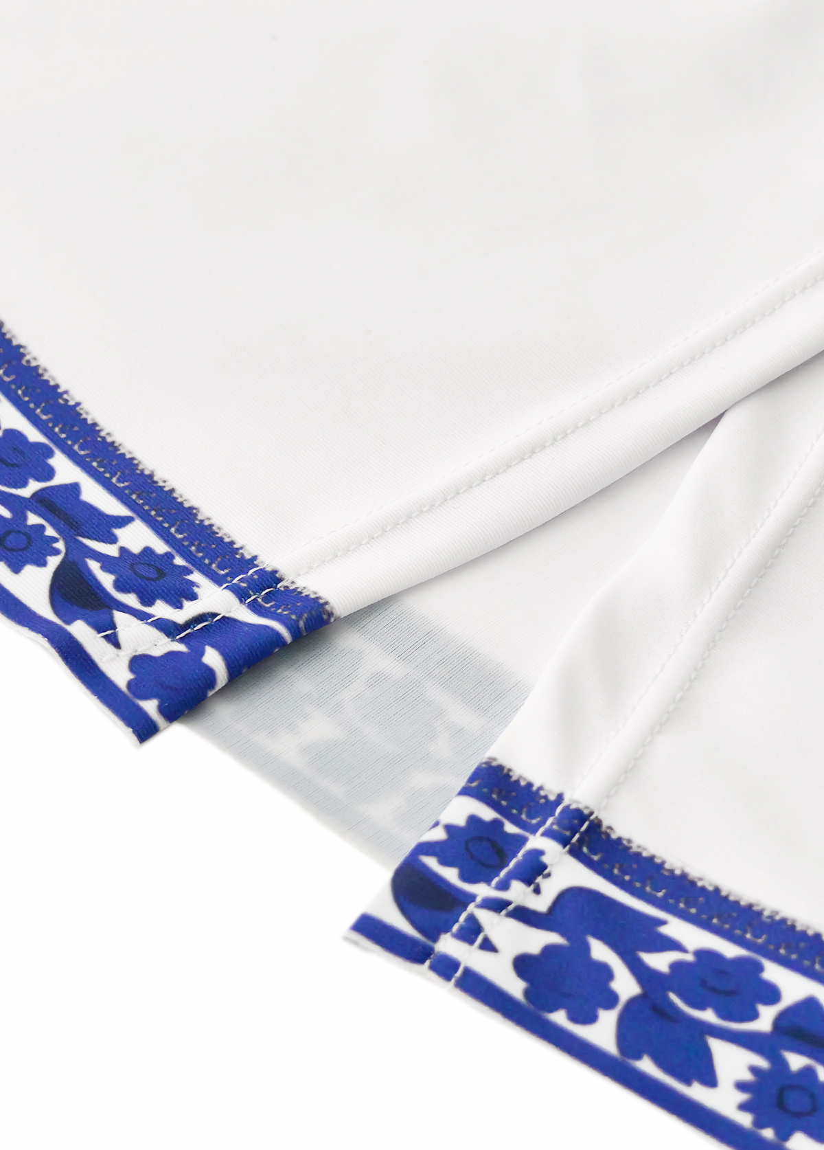 Random Floral Print Ruched Blue Tankini Set