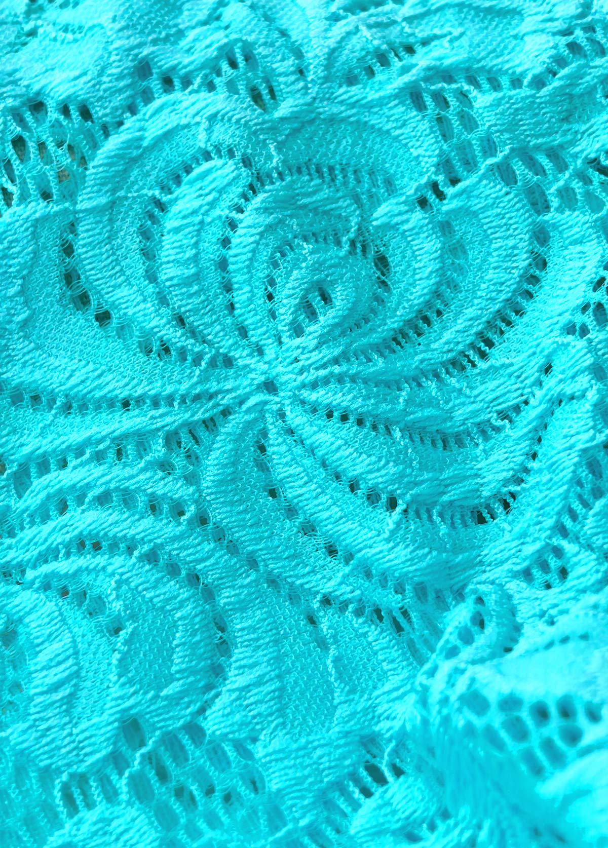 Lace Cyan V-Neck One Piece Swimwear and Bra