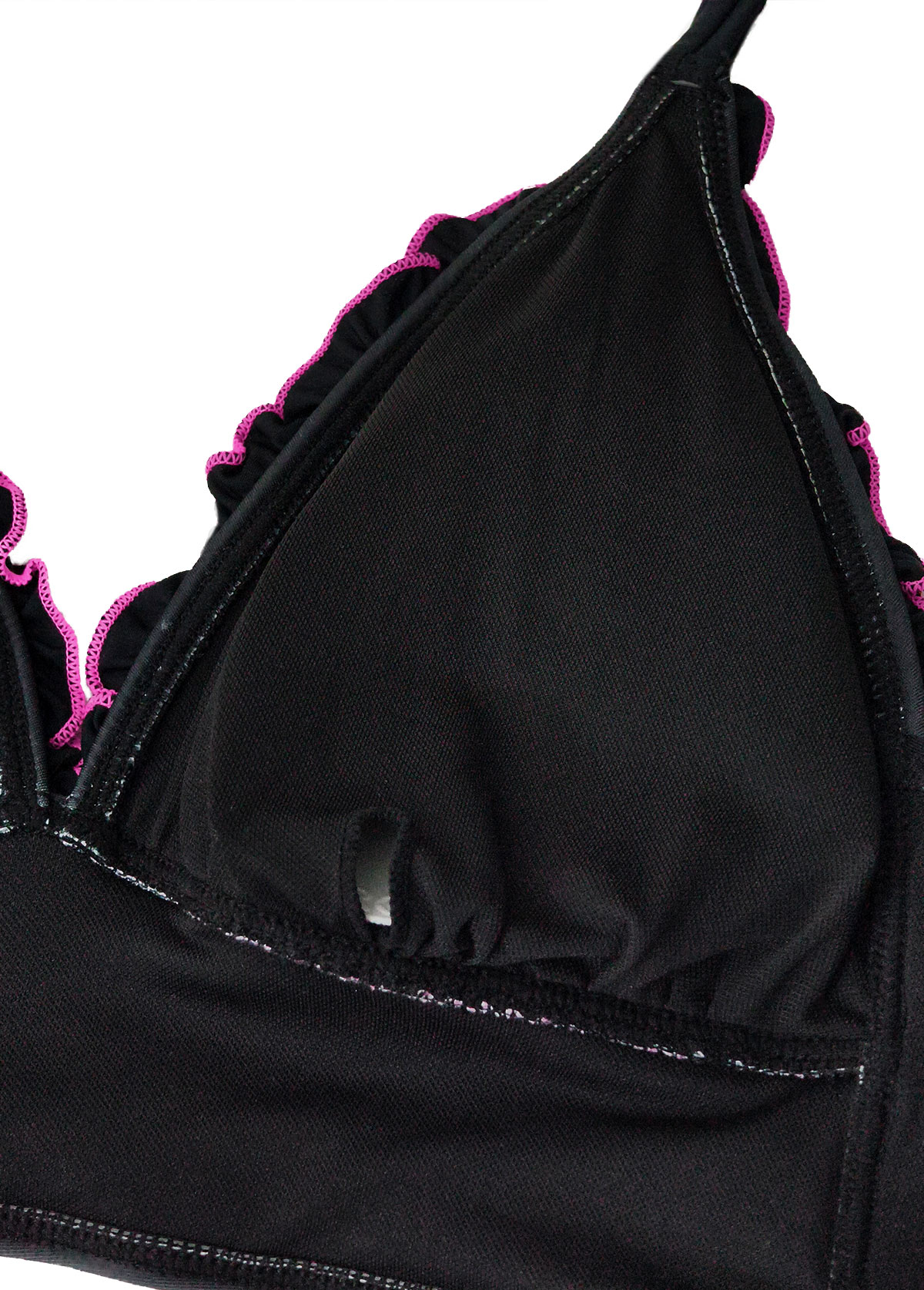 Mid Waisted Floral Print Tie Black Bikini Set