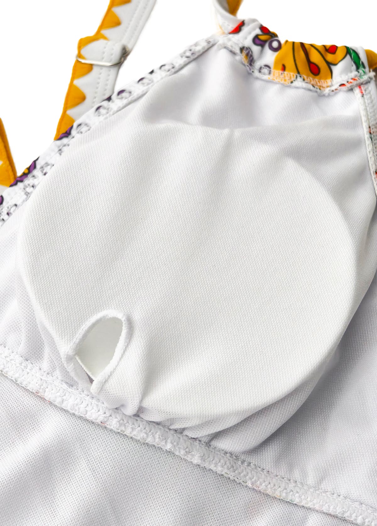 Floral Print Circular Ring Multi Color One Piece Swimwear