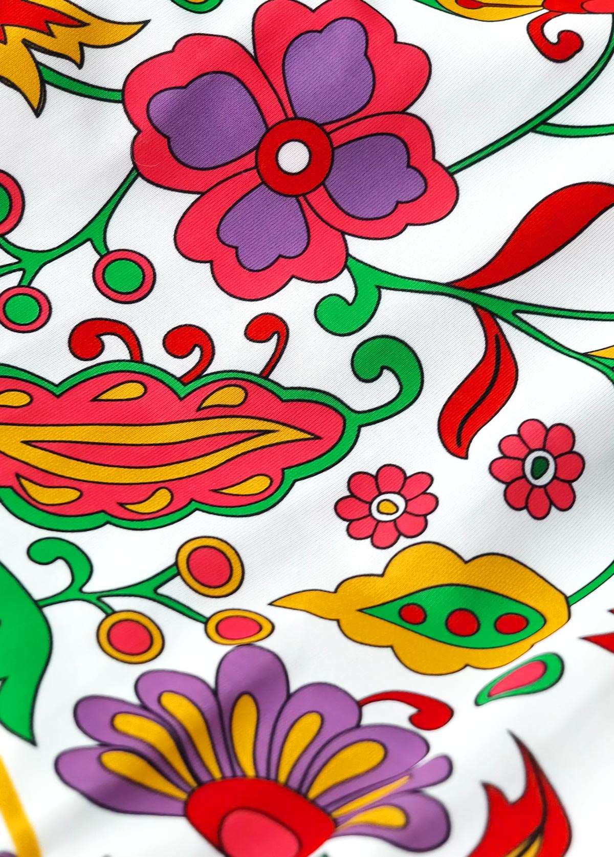 Floral Print Circular Ring Multi Color One Piece Swimwear